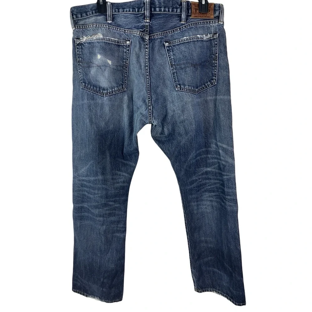 Polo Ralph‎ Lauren PRL Classic Denim Jeans 38 x 30 Distressed RL Logo Denim F12